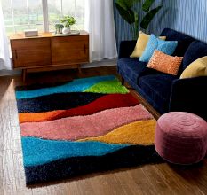 Modern Multicolor Geometric Living Rug